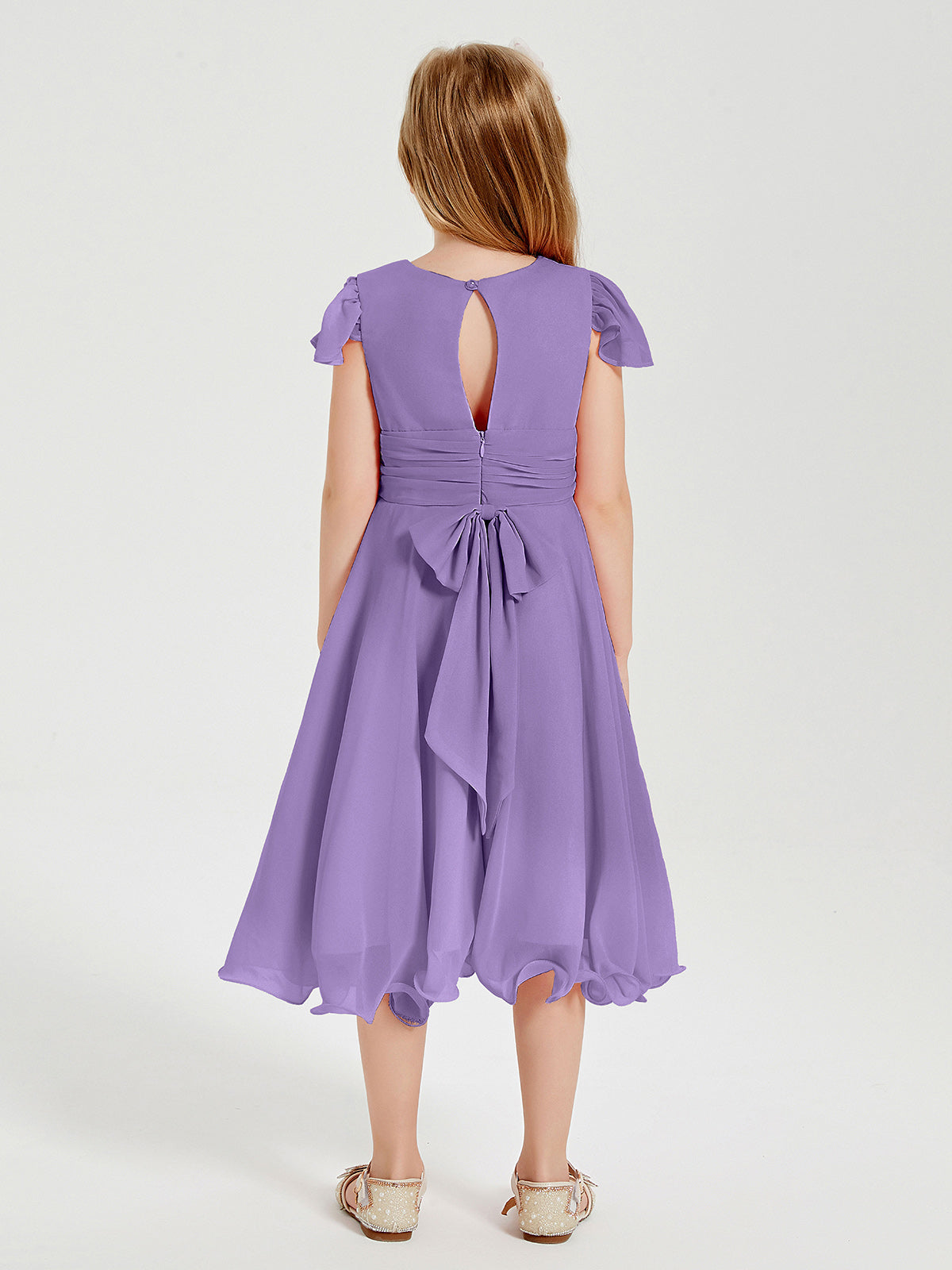 Tea Length Chiffon Junior Bridesmaid Dresses Tahiti